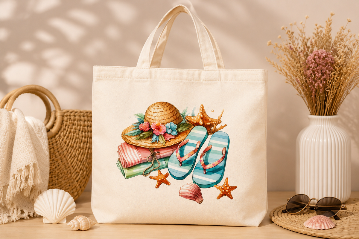Tote Bag 39 x 33 cm en coton imprimé - Koupépik