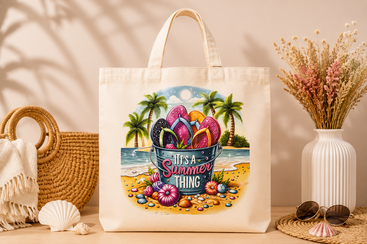 Tote Bag 39 x 33 cm en coton imprimé - Koupépik