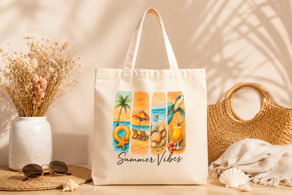 Tote Bag 39 x 33 cm en coton imprimé - Koupépik