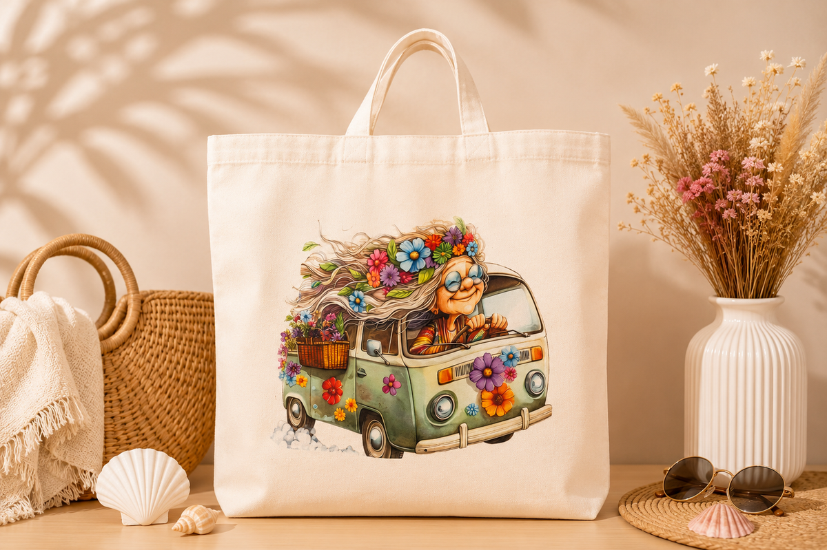 Tote Bag 39 x 33 cm en coton imprimé - Koupépik