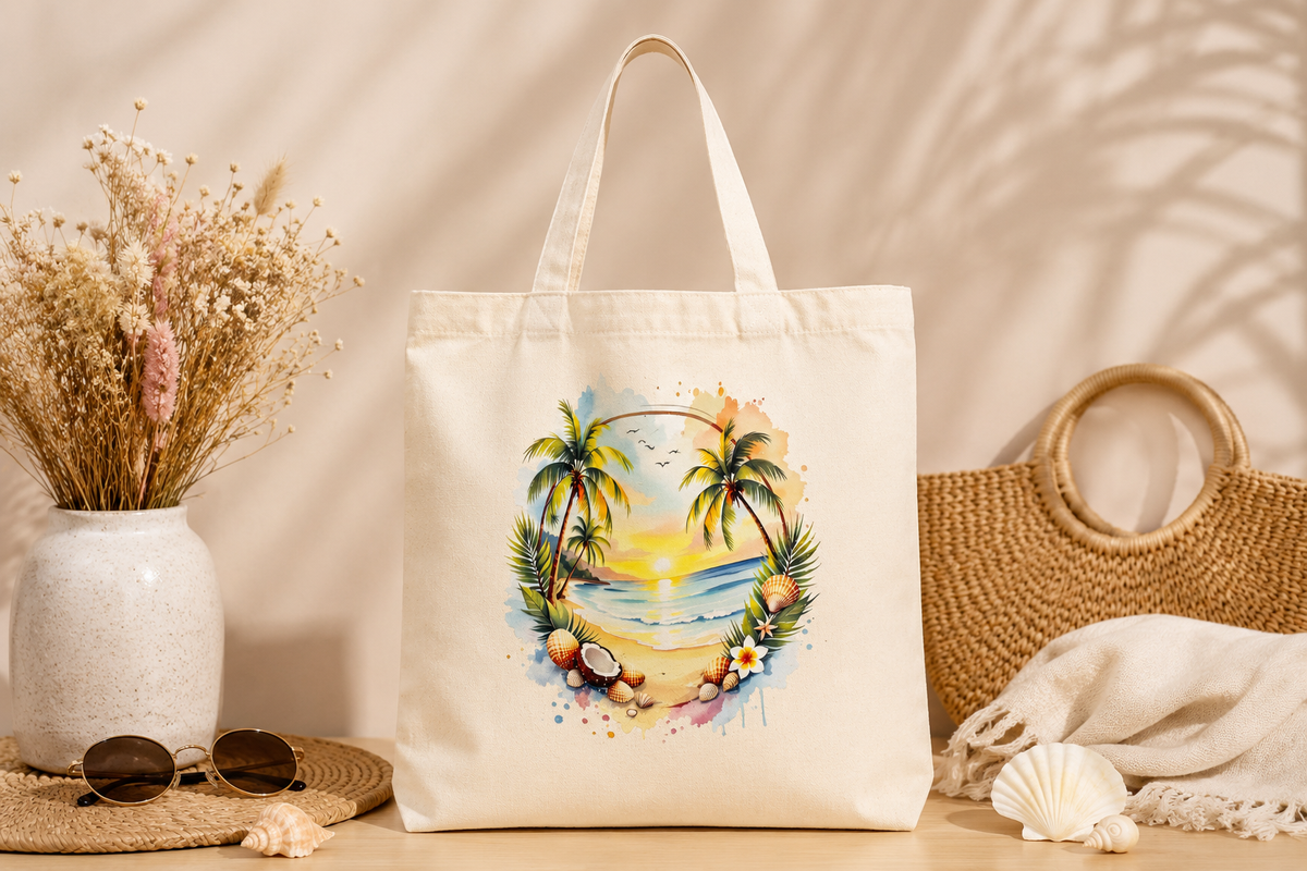 Tote Bag 39 x 33 cm en coton imprimé - Koupépik