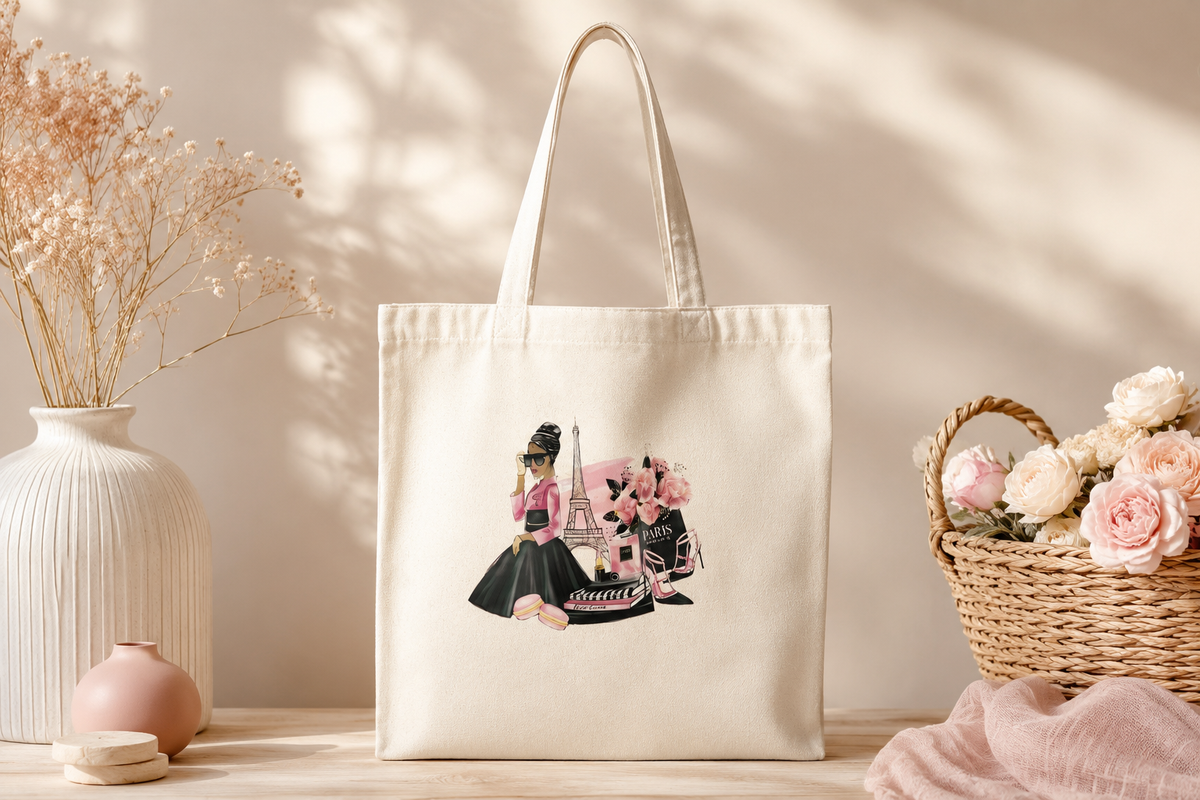Tote Bag 39 x 33 cm en coton imprimé - Koupépik