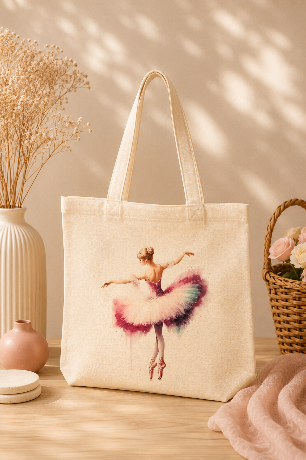 Tote Bag 35 x 30cm en coton imprimé - Koupépik