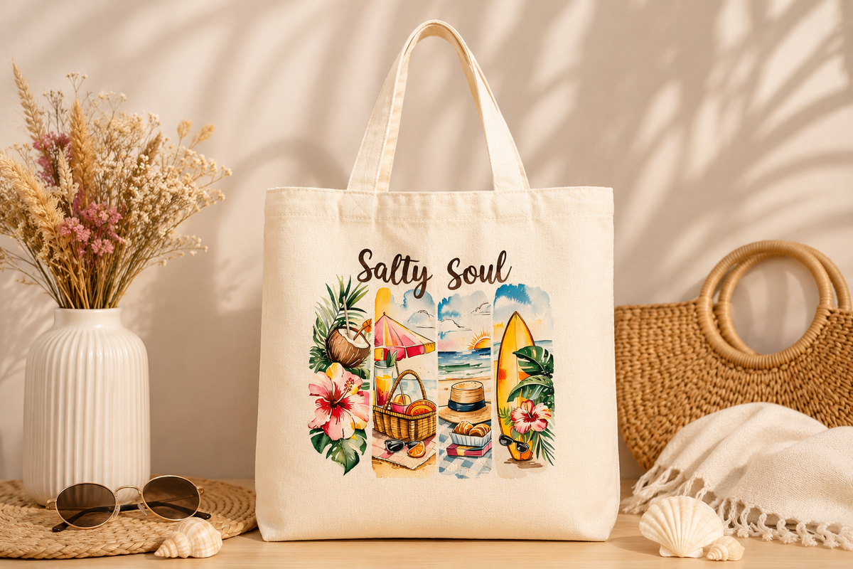 Tote Bag 39 x 33 cm en coton imprimé - Koupépik